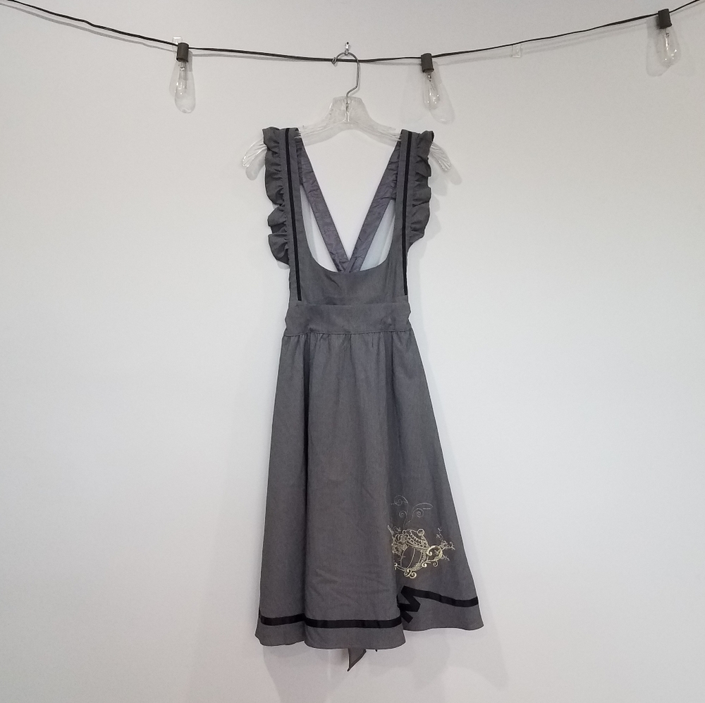 Axes Femme Japanese Lolita Gray Suspender Skirt